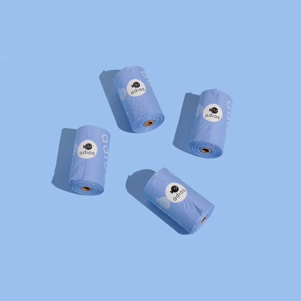 Adios cornflower blue poo bags 60 - HOUNDS
