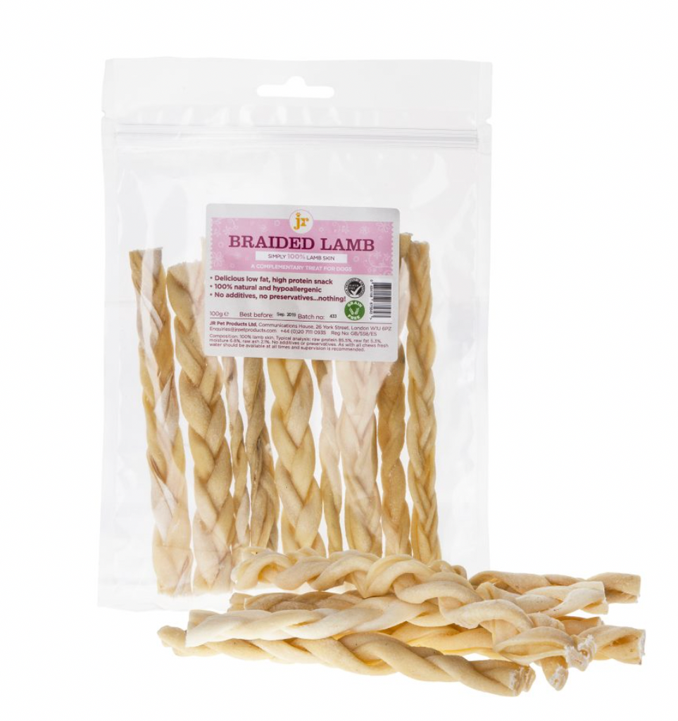 JR Braided Lamb Dog Chews - HOUNDS