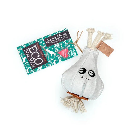 Green & Wilds Garry the garlic, eco dog toy