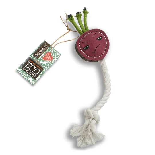 Green & Wilds Ruby the radish, eco dog toy