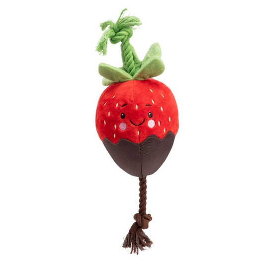 House Of Paws Chocolate Dipped Strawberry Plush Toy
