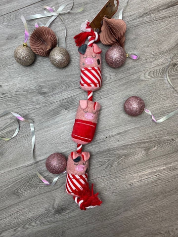 Pigs in blankets rope toy