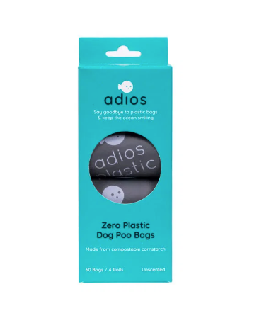 Adios compostable poo bags 120 bags grey with handles - HOUNDS