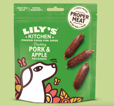 Lily's Kitchen Cracking Pork & Apple Sausages - HOUNDS